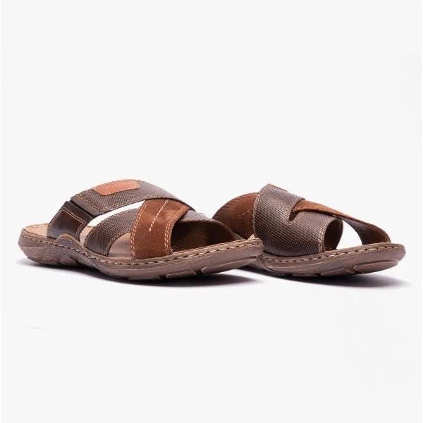 22053-25 Mens Crossover Mules Brown