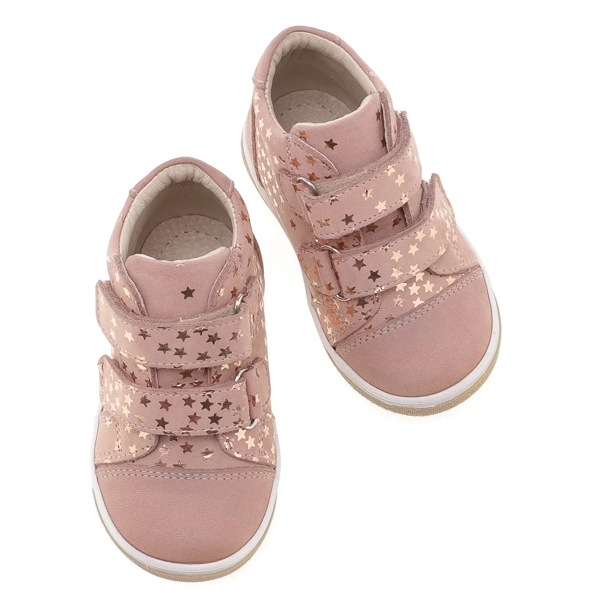 (2675-27) Emel shoes velcro trainers coral stars