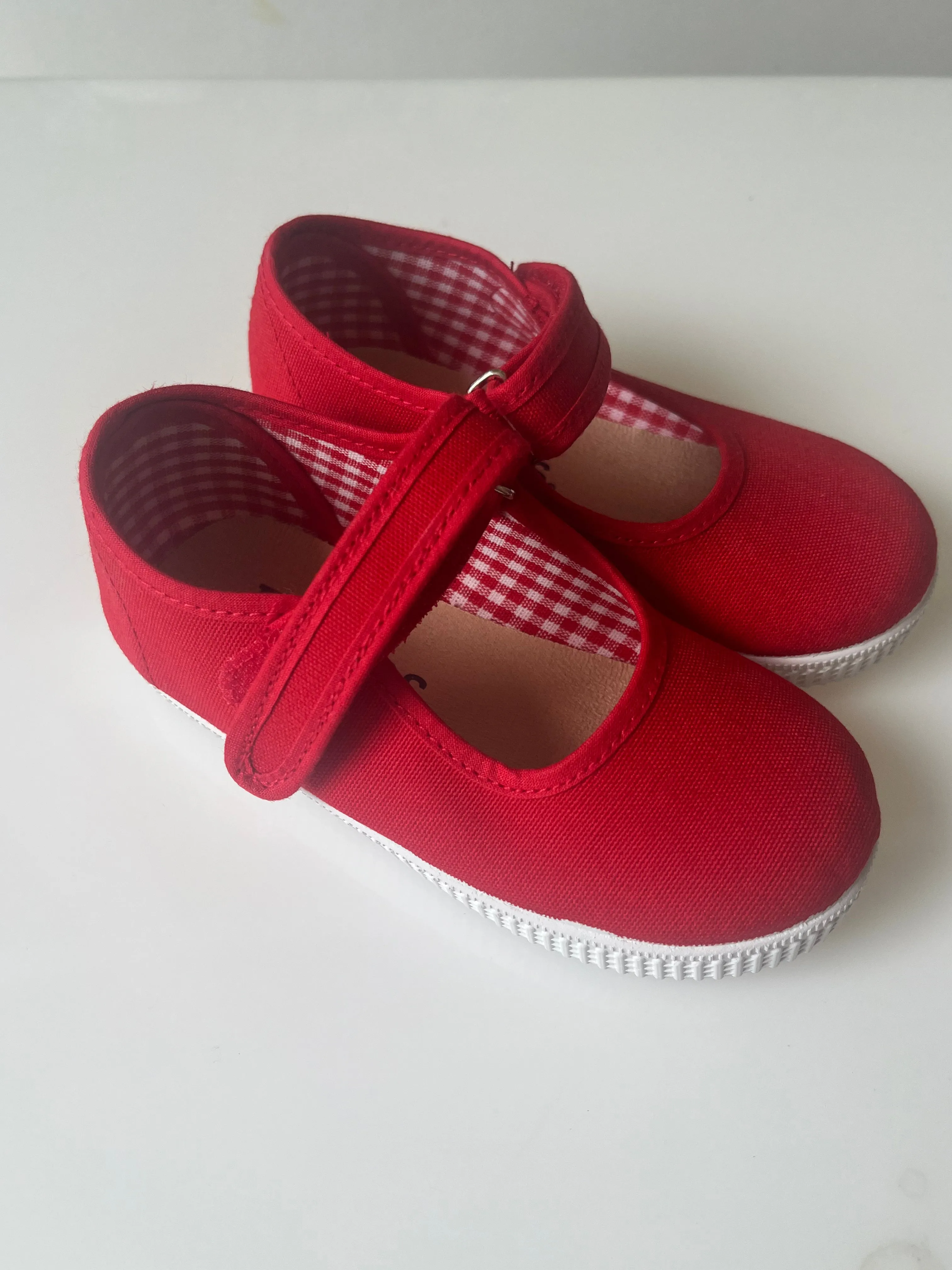 51301 Red canvas mary janes