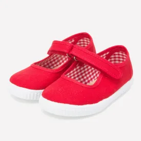 51301 Red canvas mary janes