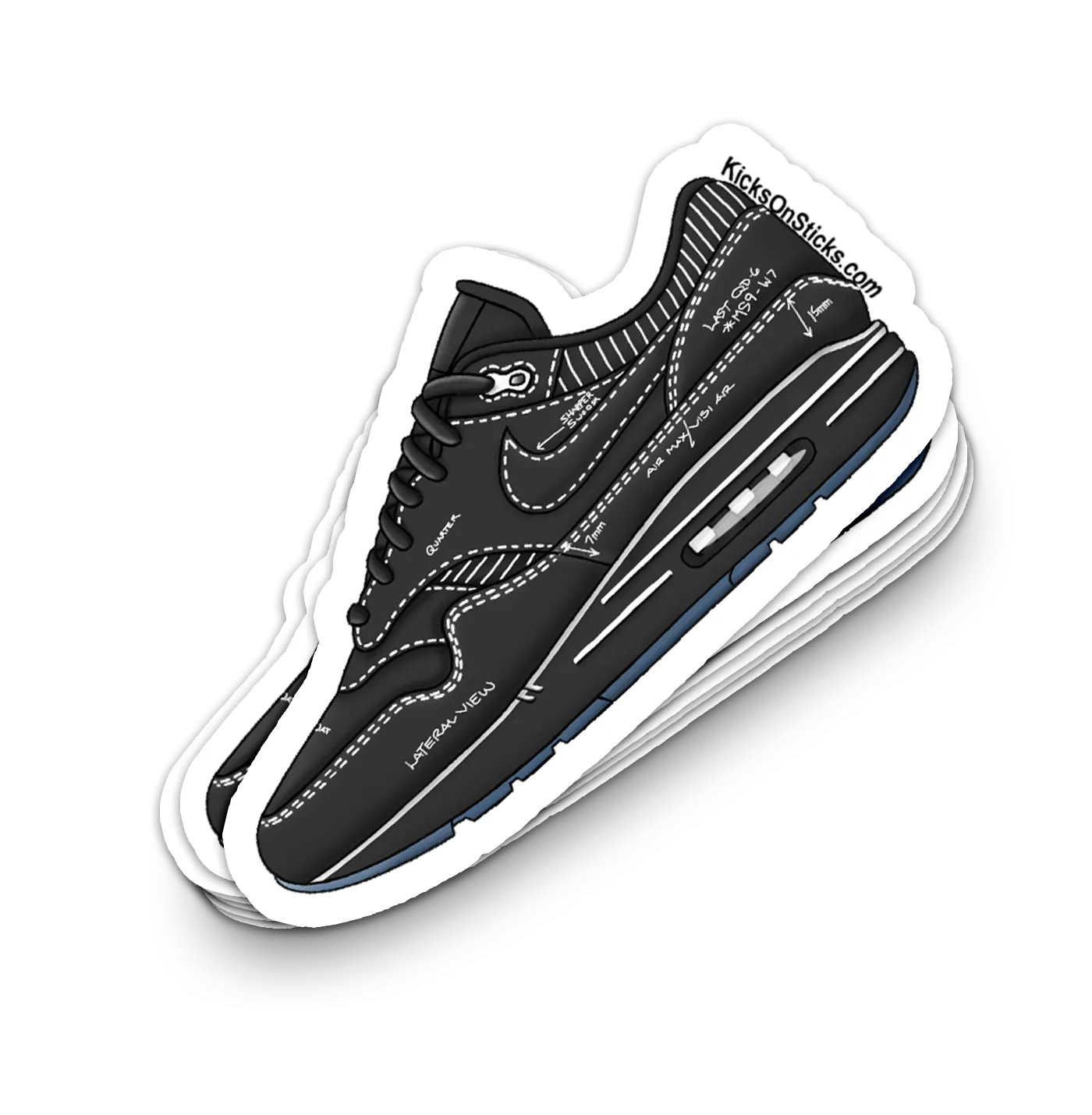 Air Max 1 "Sketch Black" Sneaker Sticker