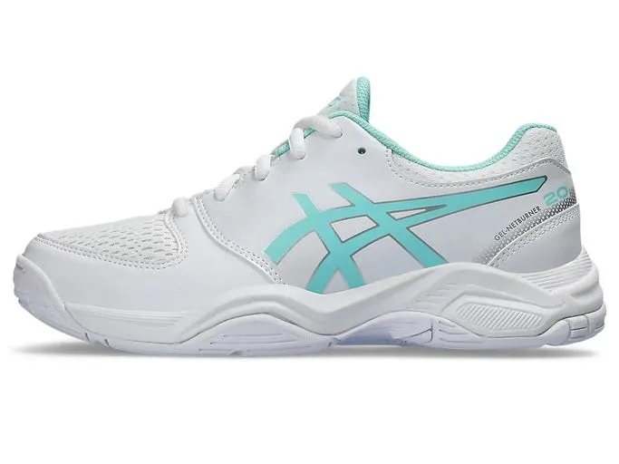 Asics Kid's Gel Netburner 20 GS - White/Illuminate Mint