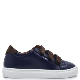 Atlanta Mocassin Blue and Brown Velcro Sneaker