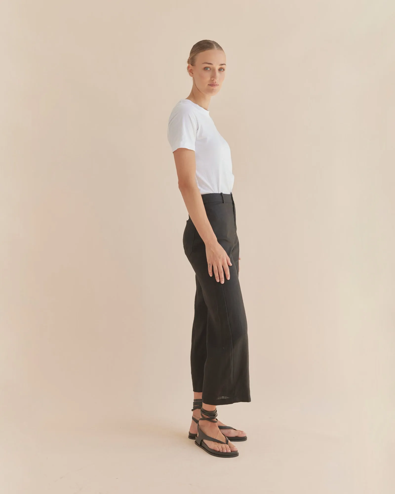 Barossa Linen Pant - Black