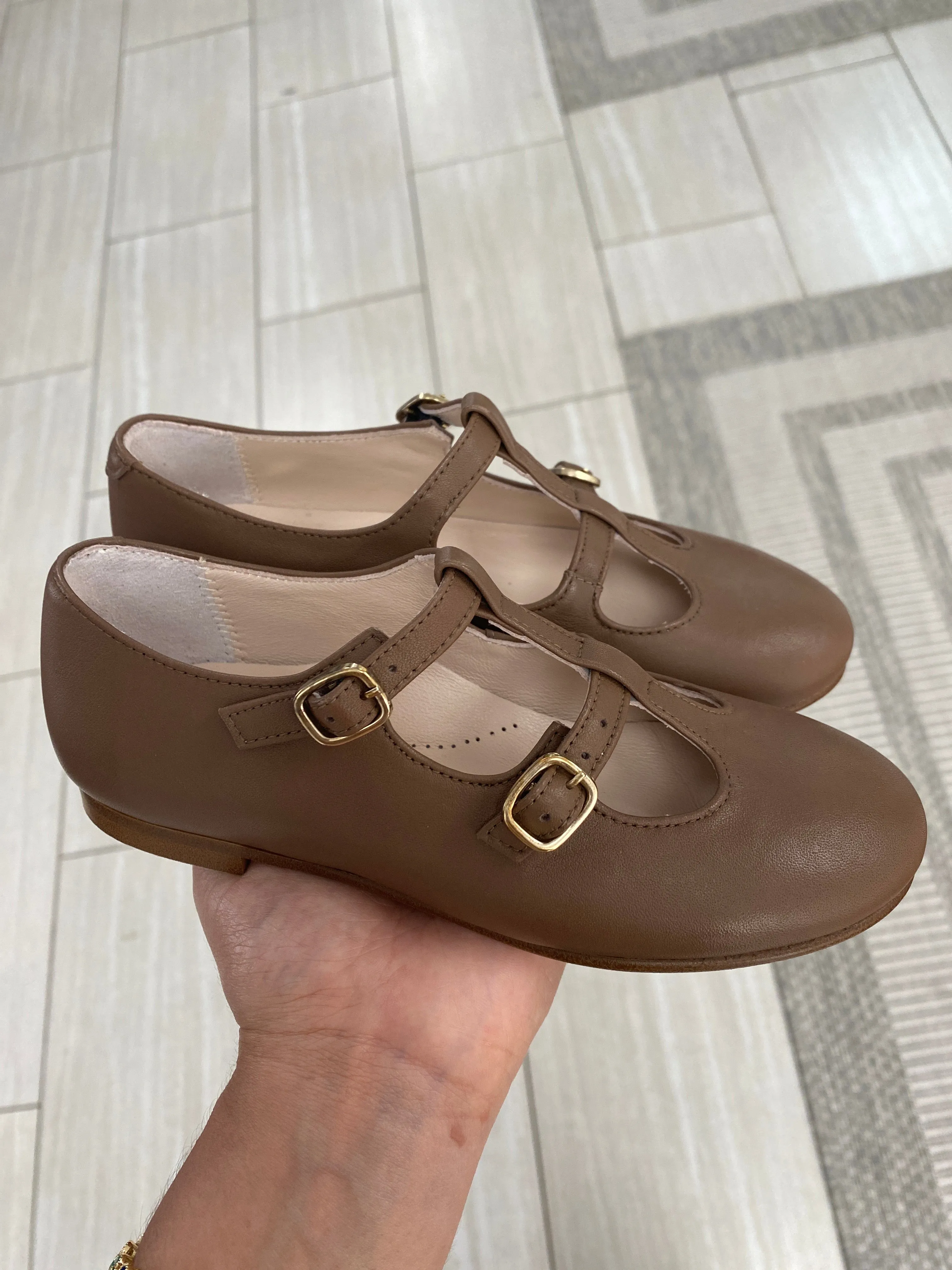 Beberlis Soft Brown Double Strap Mary Jane