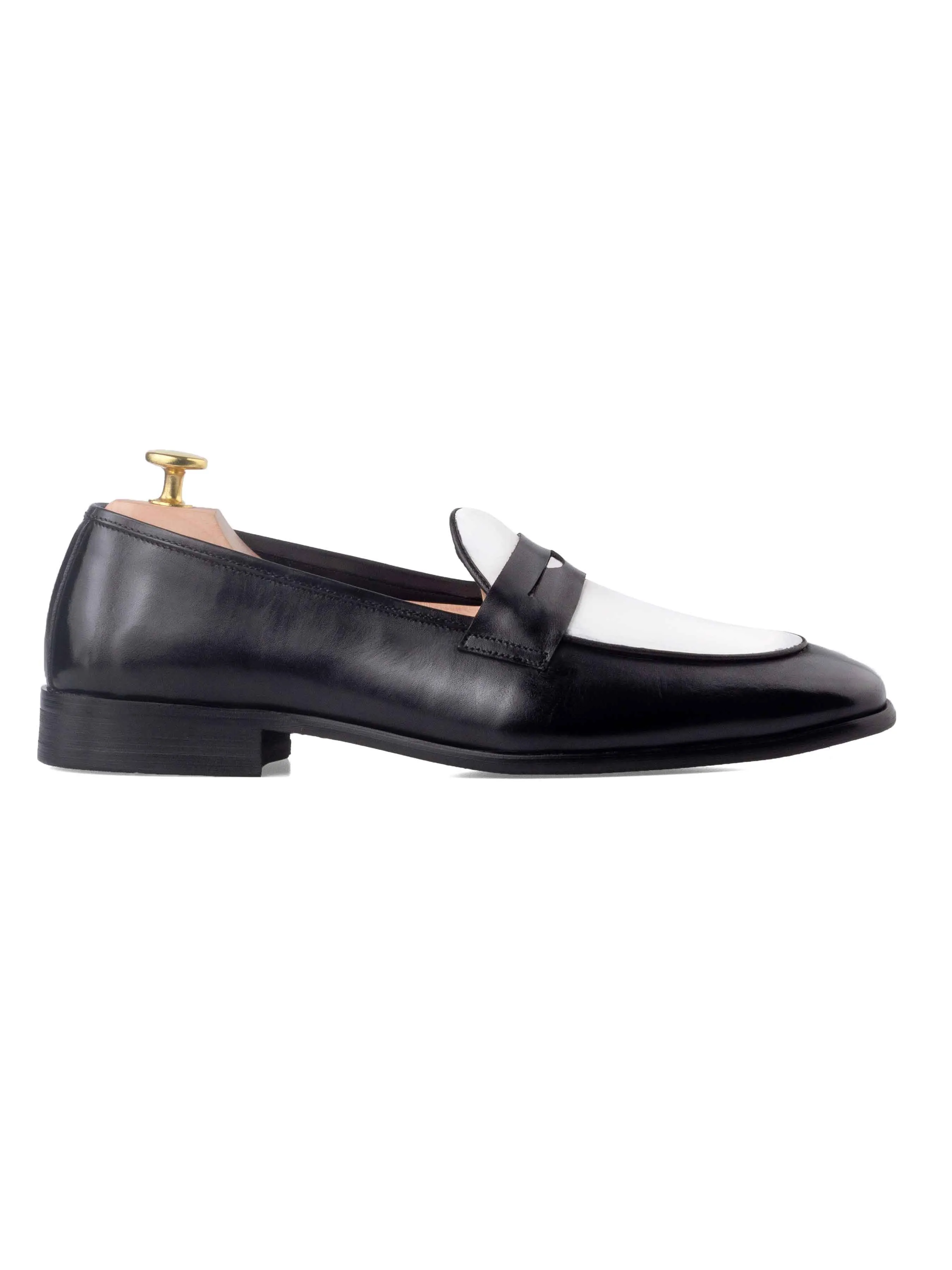 Belgian Loafer Penny Duo - Solid Black & White