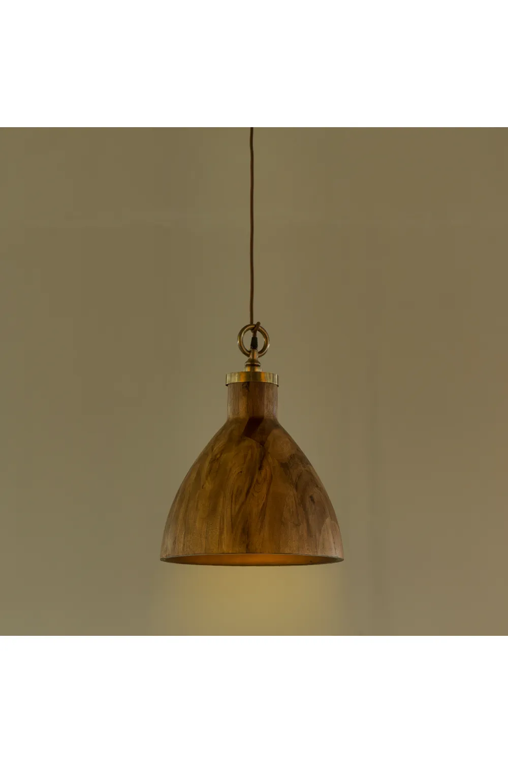 Bell Shaped Wooden Pendant Lamp L | Andrew Martin Big Sur