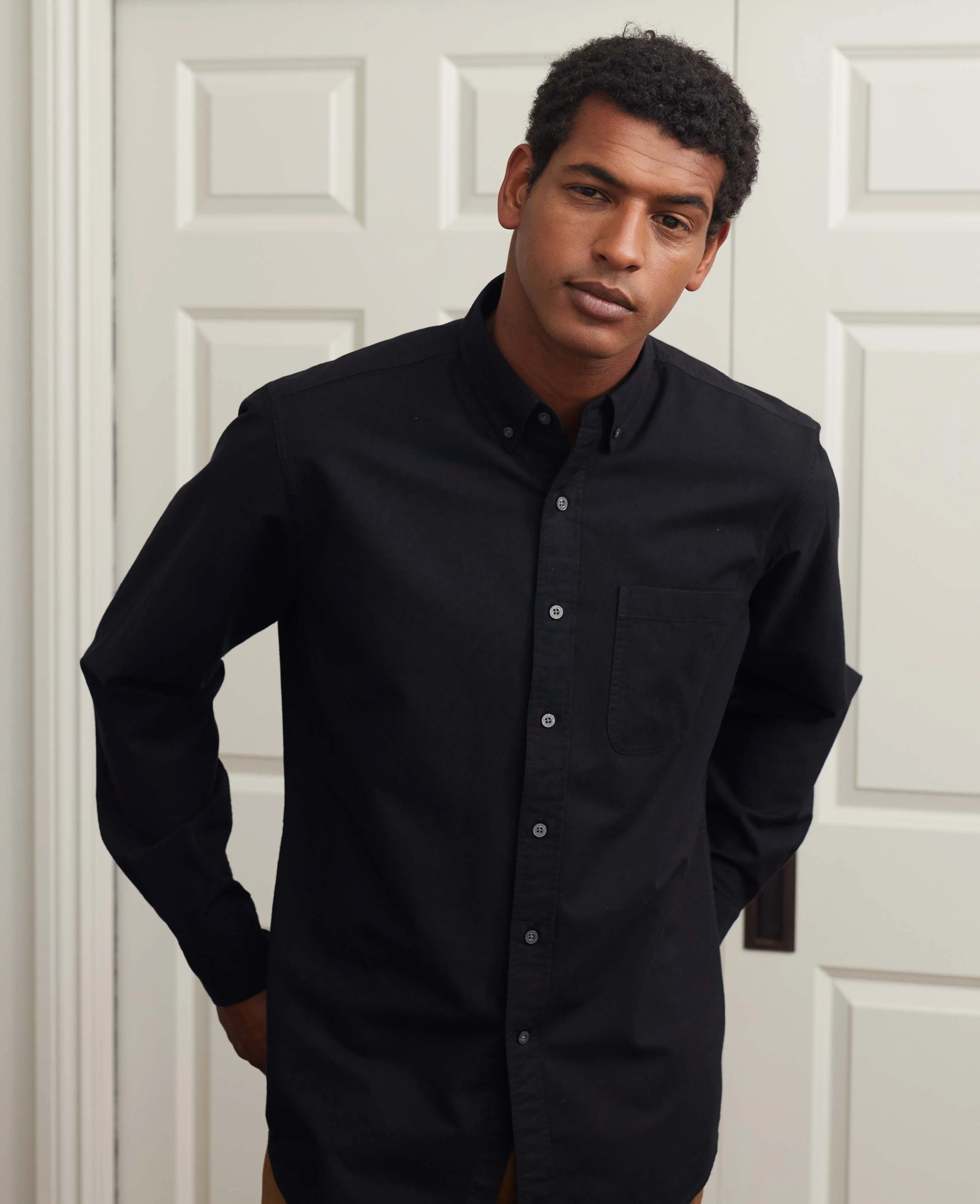 Black Classic Fit Oxford Shirt