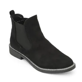 Black Glitter Detail Chelsea Boot