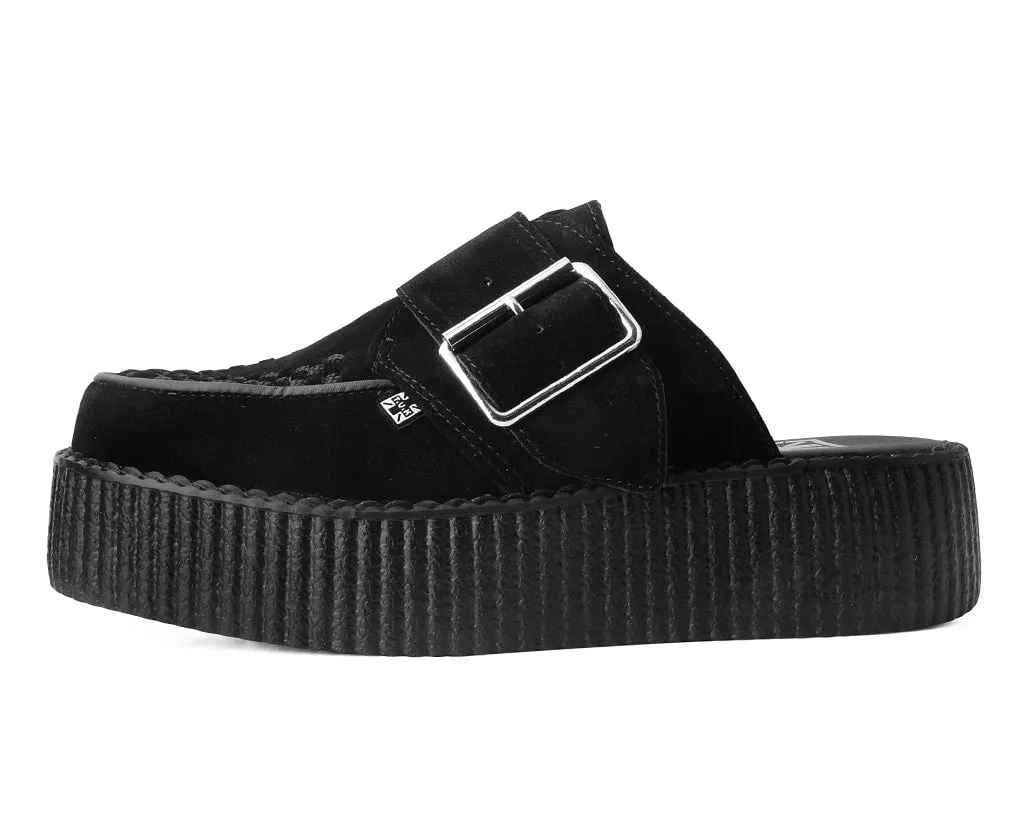 Black Suede Creeper Mule