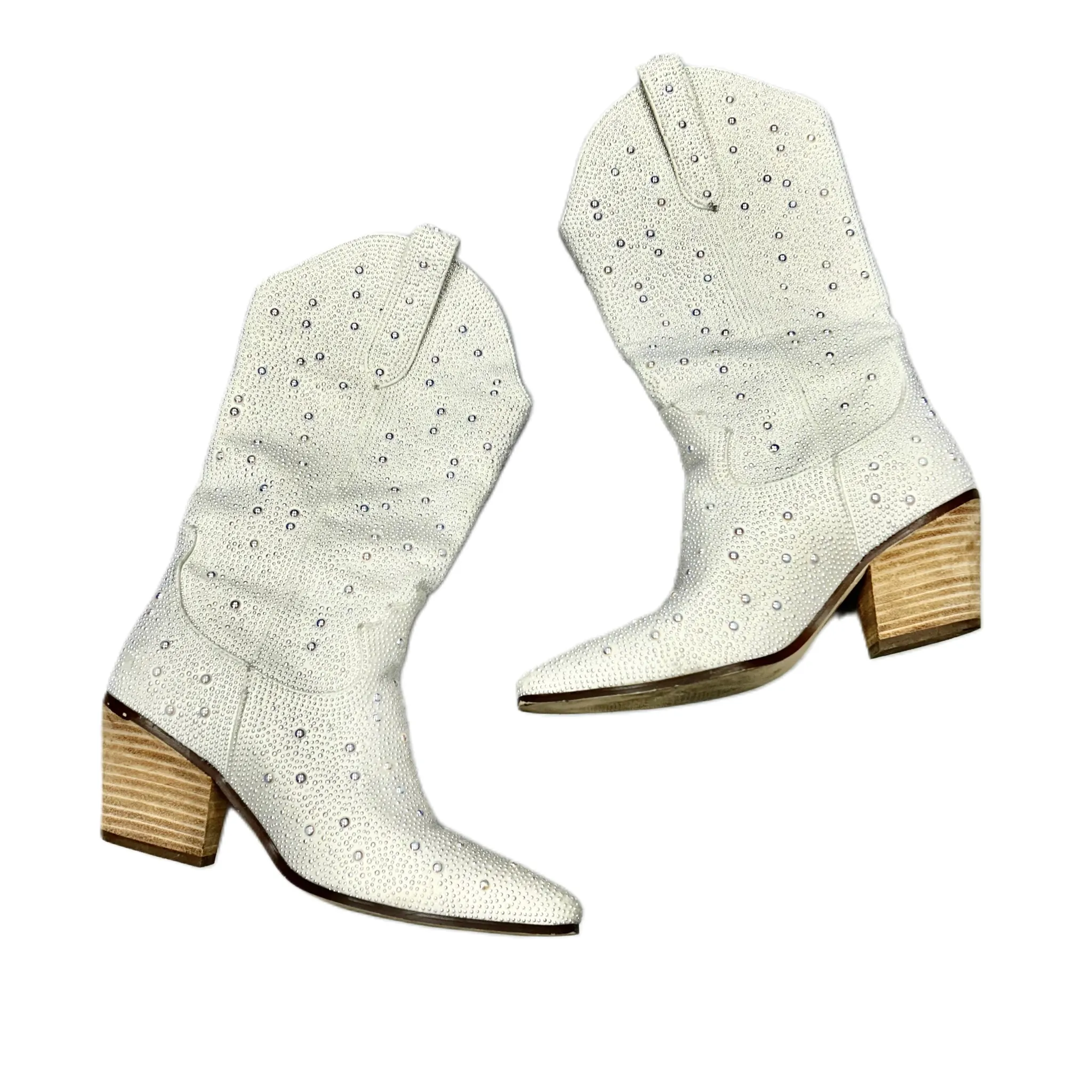 Boots Western In White, Size: 7