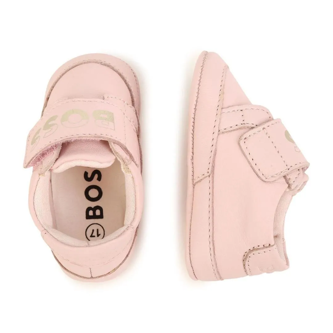 Boss Sneaker Infant Logo Strap Pink