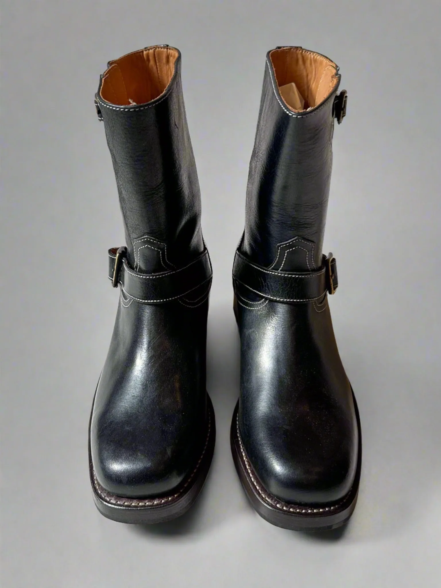 Bright Shoemakers, Square-Toe Engineer, Black (SAMPLE)