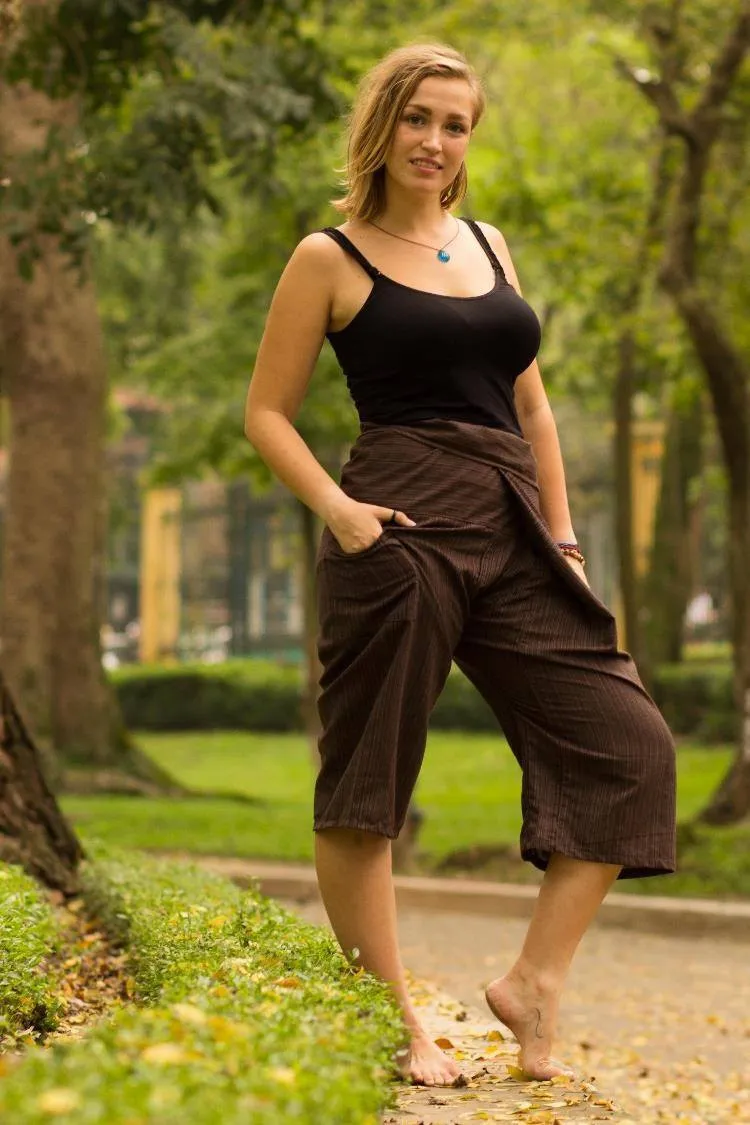 Brown 3/4 Fisherman Pants