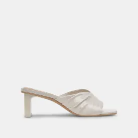 CARLAN HEELS OFF WHITE SILK