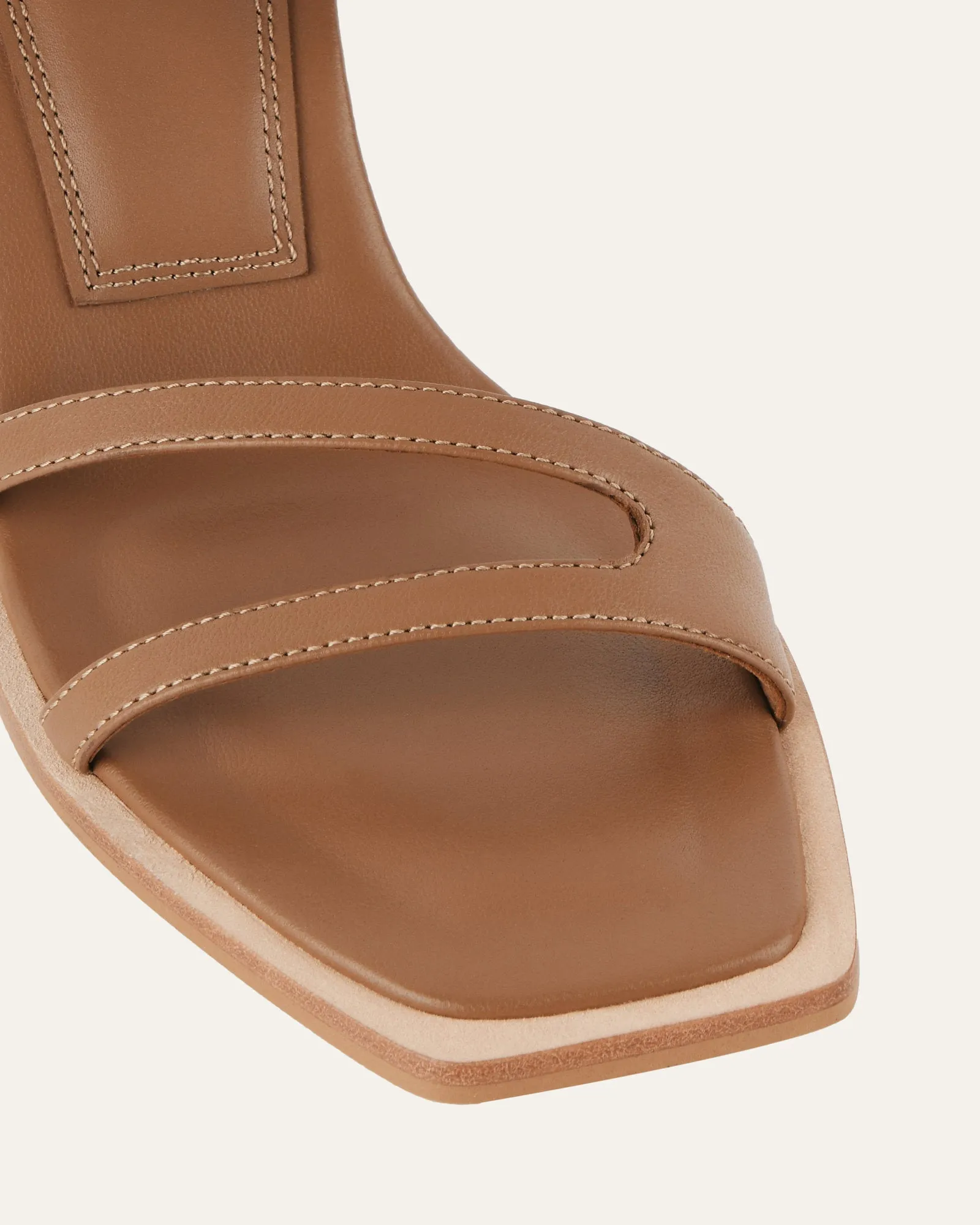 CASEY HIGH HEEL SANDAL TAN LEATHER