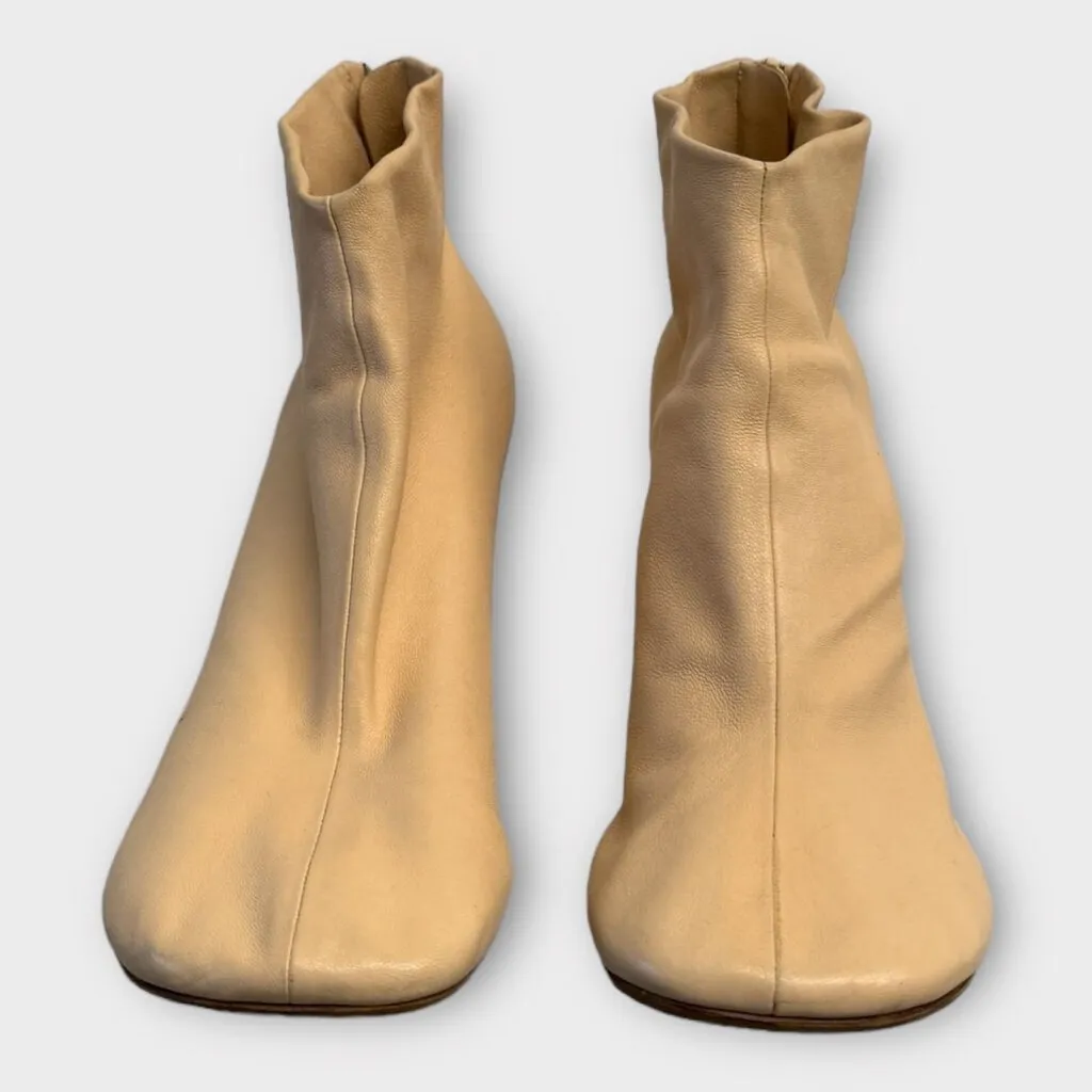 Celine By Phoebe Philo Beige Leather Ankle Boots