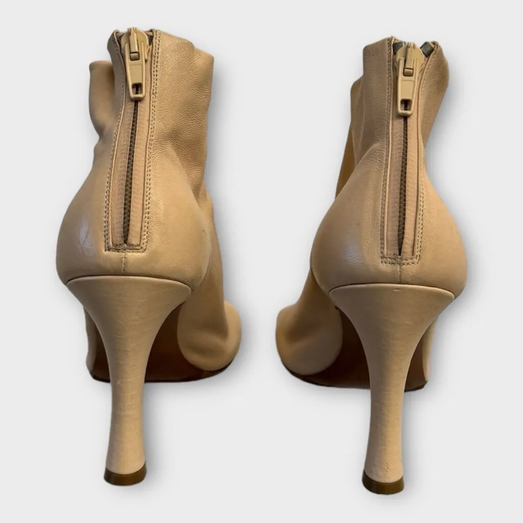 Celine By Phoebe Philo Beige Leather Ankle Boots