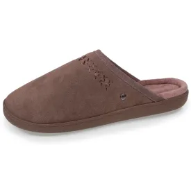 Chausson mules cuir Femme Taupe