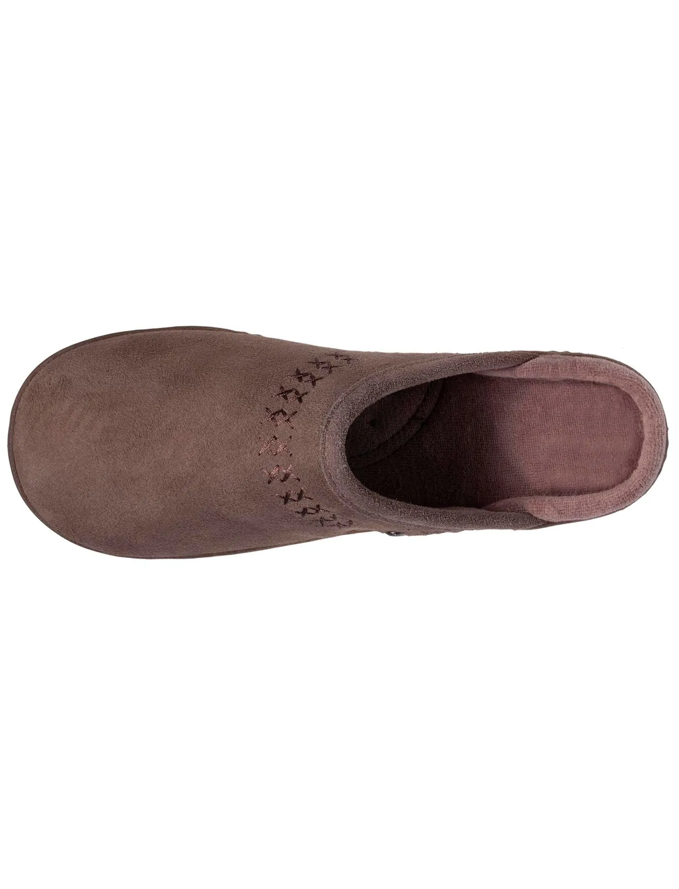 Chausson mules cuir Femme Taupe