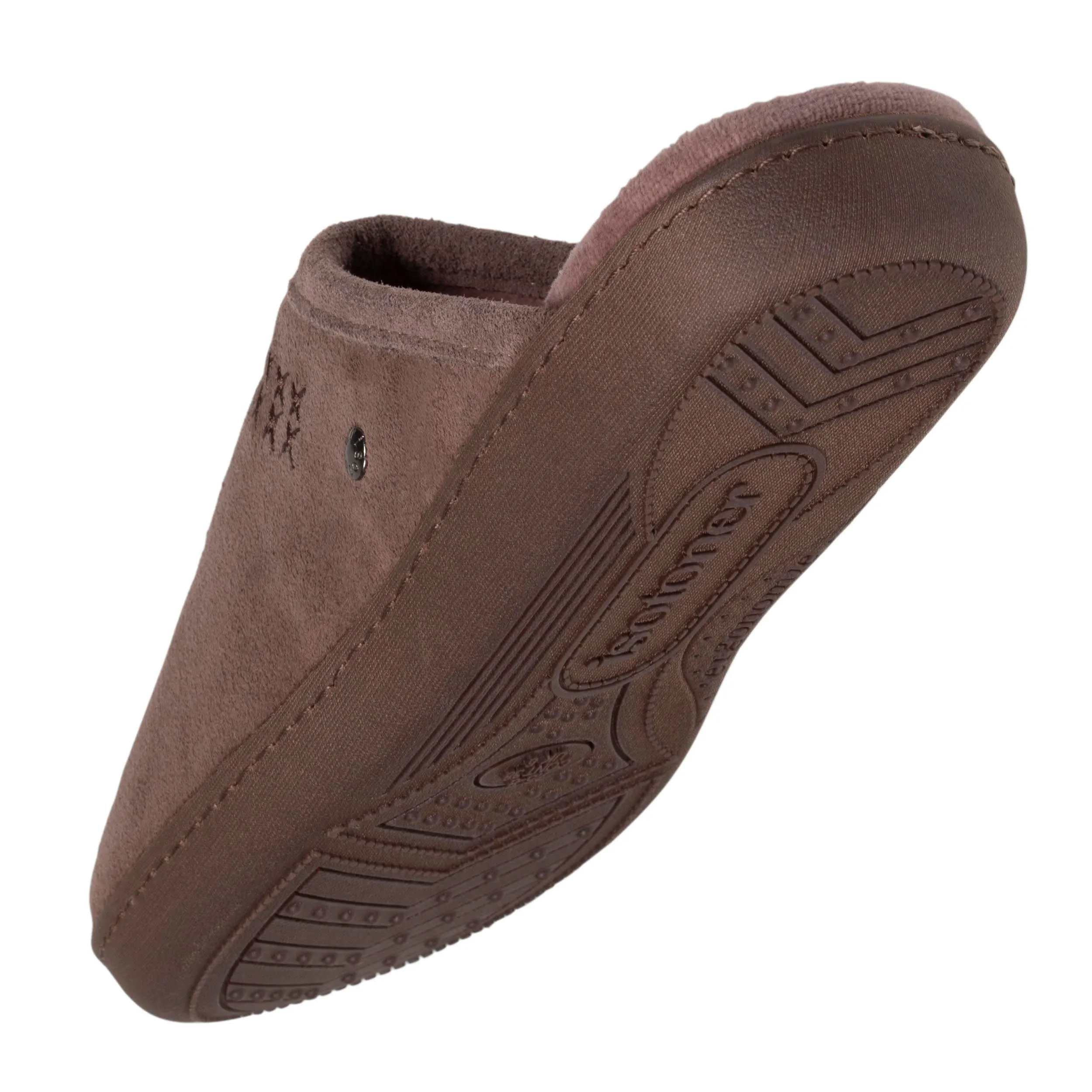 Chausson mules cuir Femme Taupe