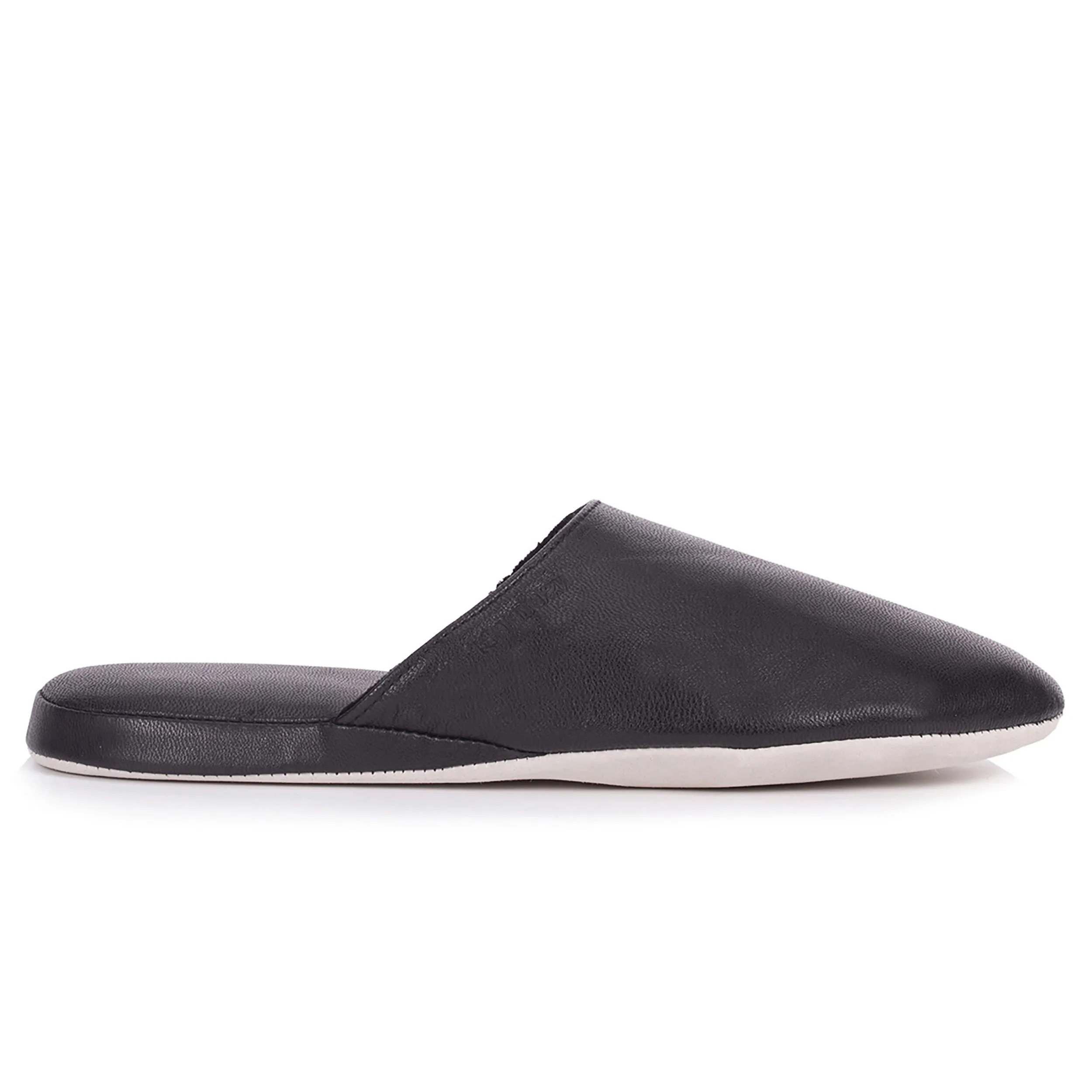 Chaussons mules en Cuir Homme Noir