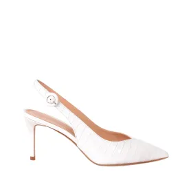 Cocco White Sling Back Pumps