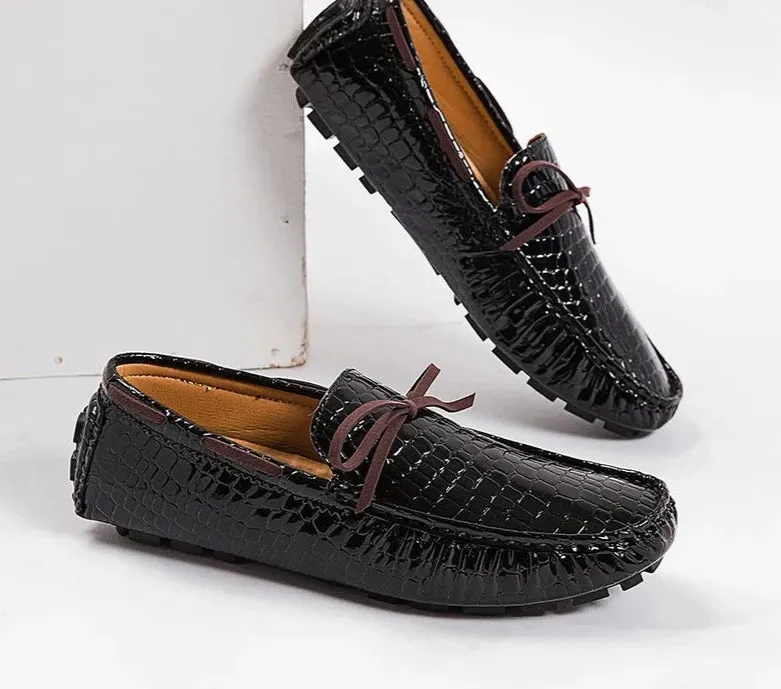 Couple Fashion Casual Driving Shoes Handmade PU Leather Slip-on Comfortable Breathable Soft Loafers Size 35-48