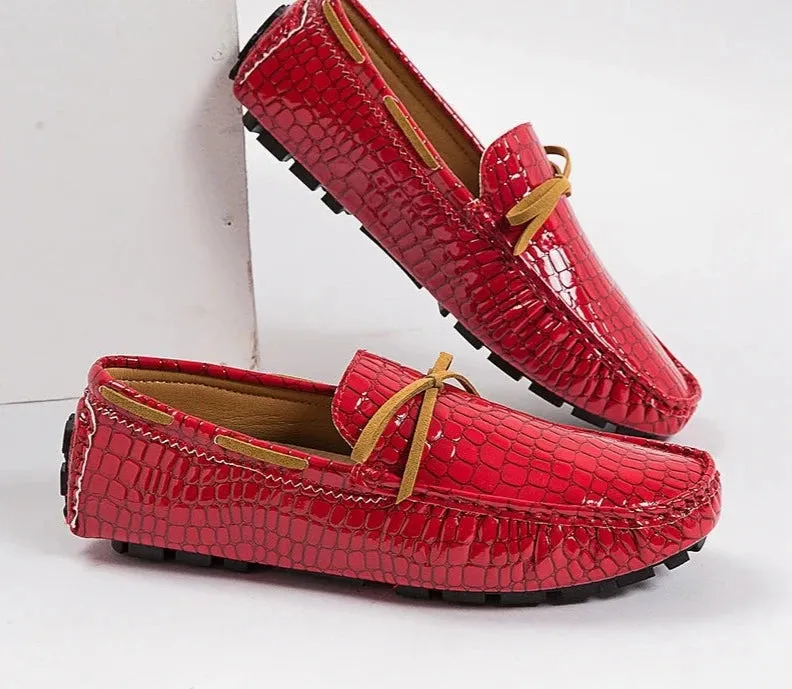 Couple Fashion Casual Driving Shoes Handmade PU Leather Slip-on Comfortable Breathable Soft Loafers Size 35-48