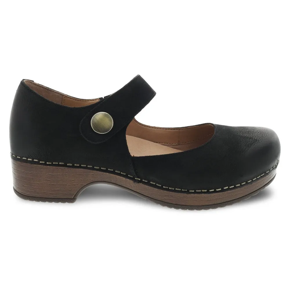 Dansko Women's Beatrice Clog Black Burnished Nubuck