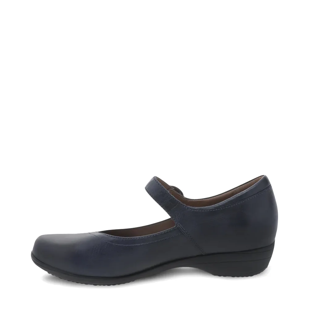 Dansko Women's Fawna Leather Mary Jane in Navy