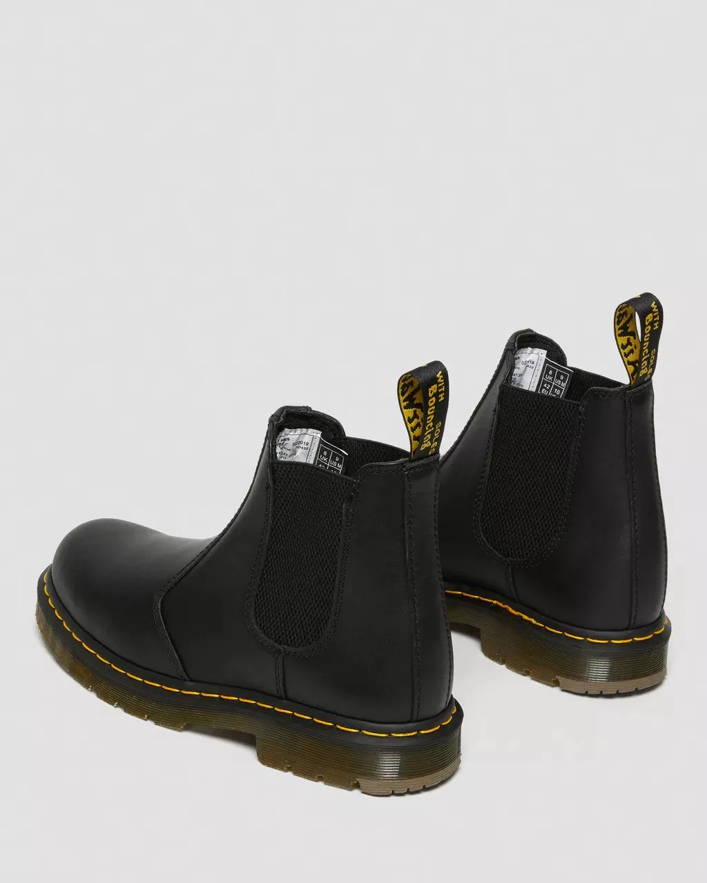 Doc Martens UNISEX 2976 SLIP RESISTANT LEATHER CHELSEA BOOTS (BLACK INDUSTRIAL FULL GRAIN)