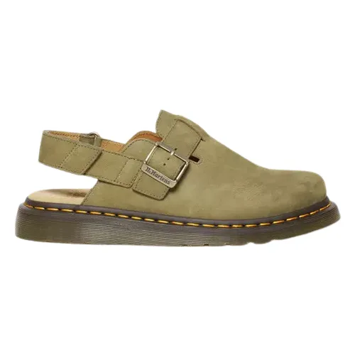 Dr. Martens Jorge 11 Backstrap Mules - Olive Nubuck Leather