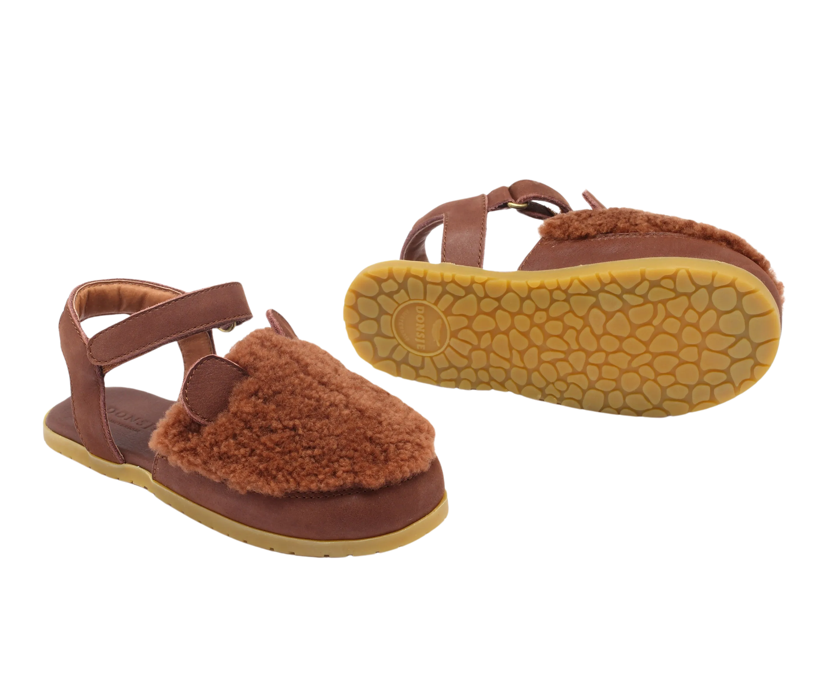 Els Sandals | Bear | Brown Curly Sheep Wool