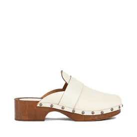 Ester Milk Studded Leather Clogs