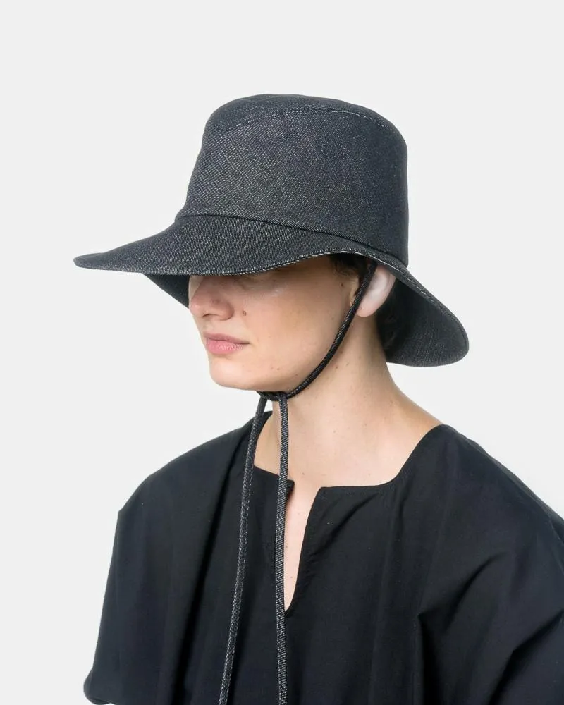 Fisherman Hat in Black Denim