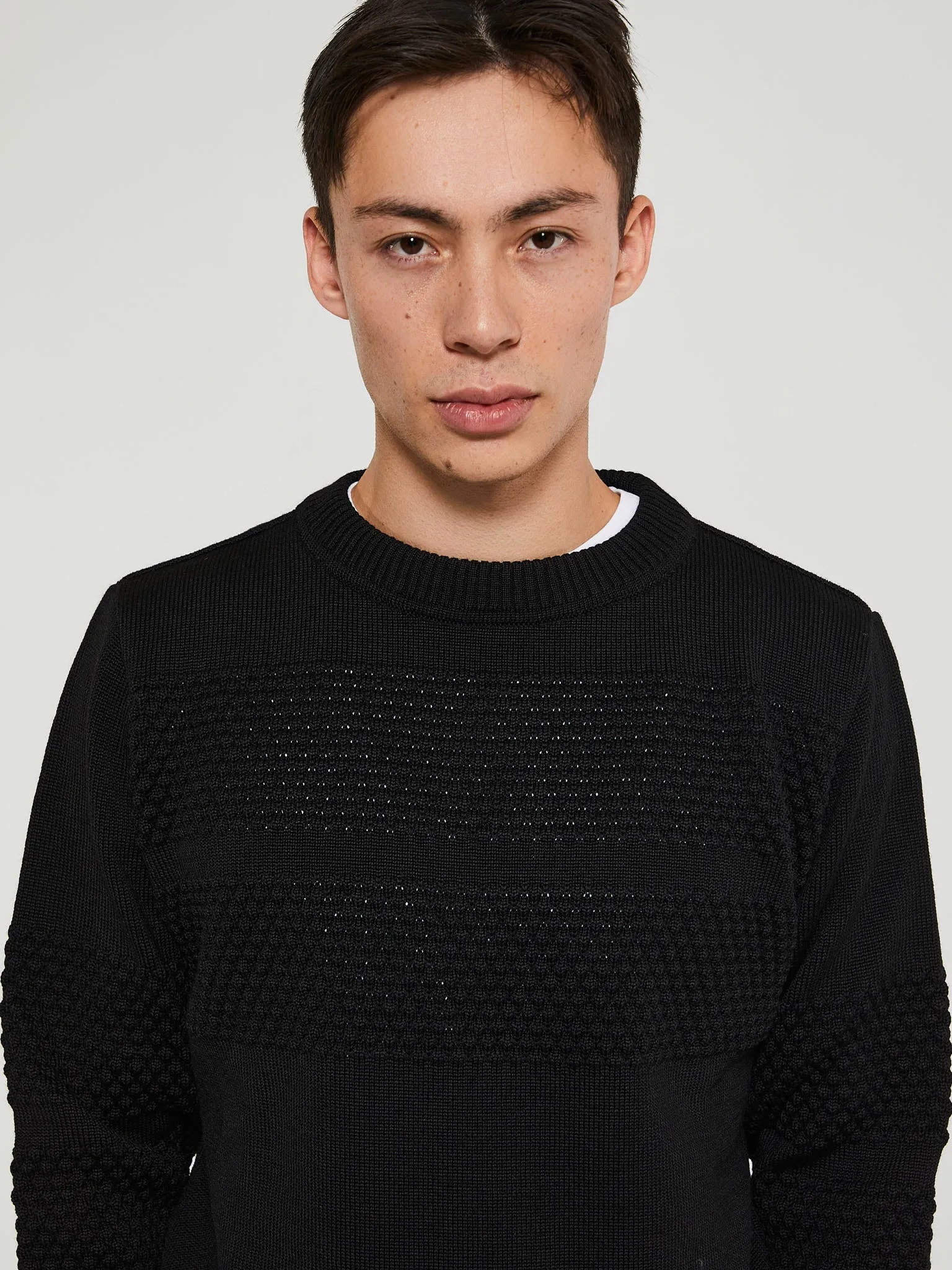 Fisherman II Crewneck Sweater in Black Void