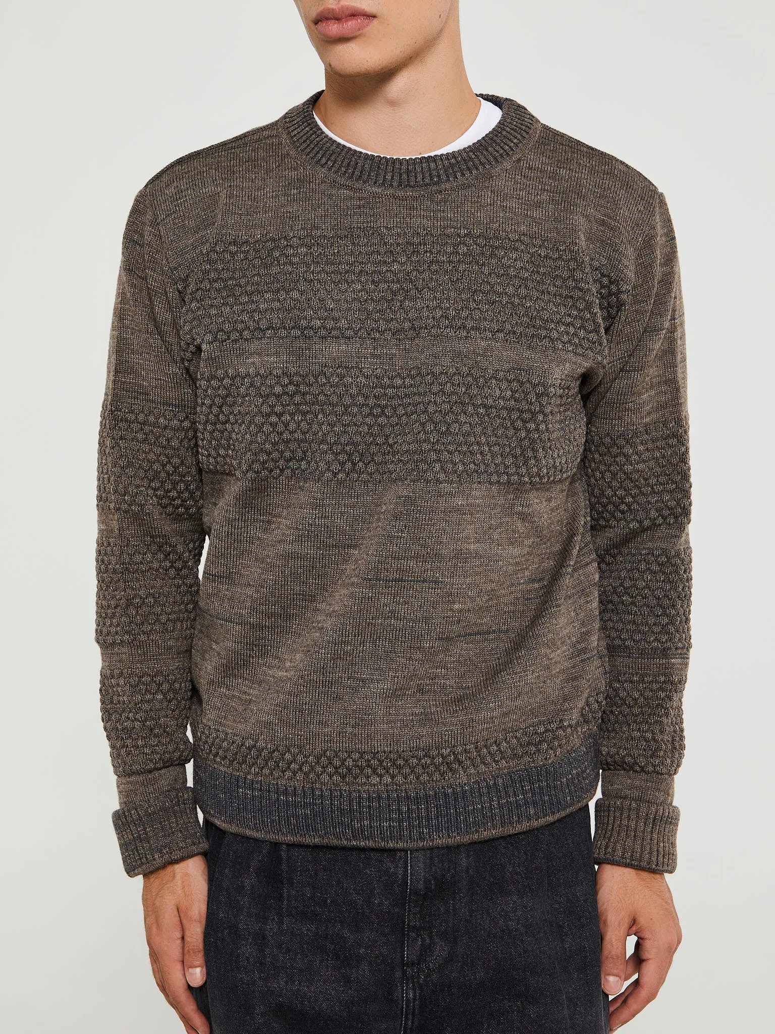 Fisherman II Crewneck Sweater in Terra Brown