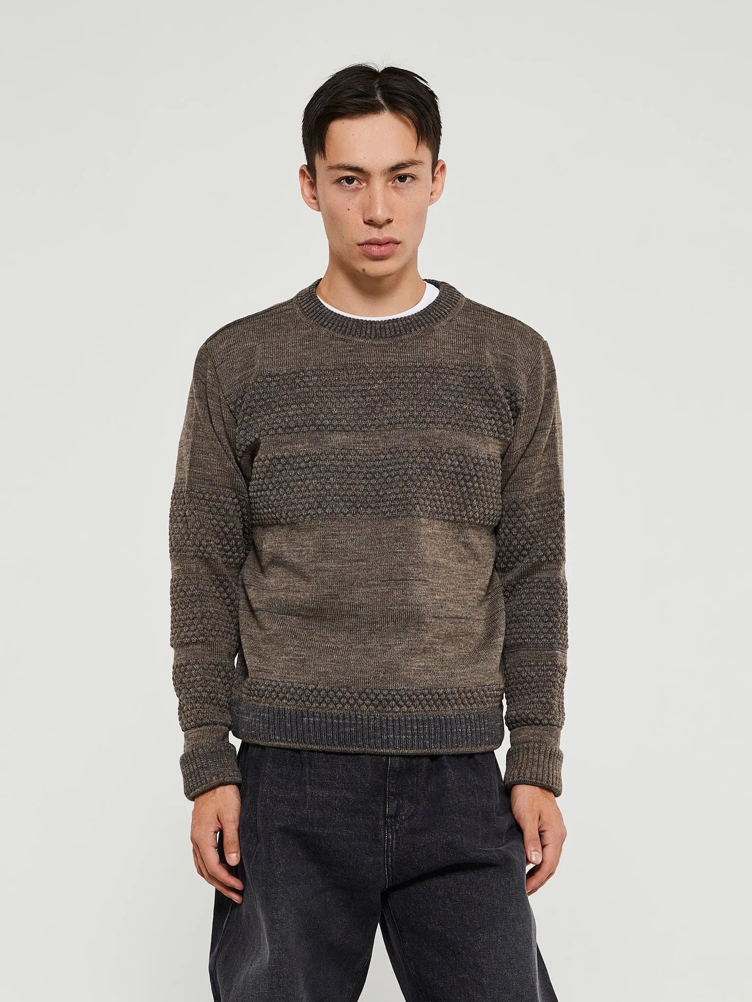 Fisherman II Crewneck Sweater in Terra Brown