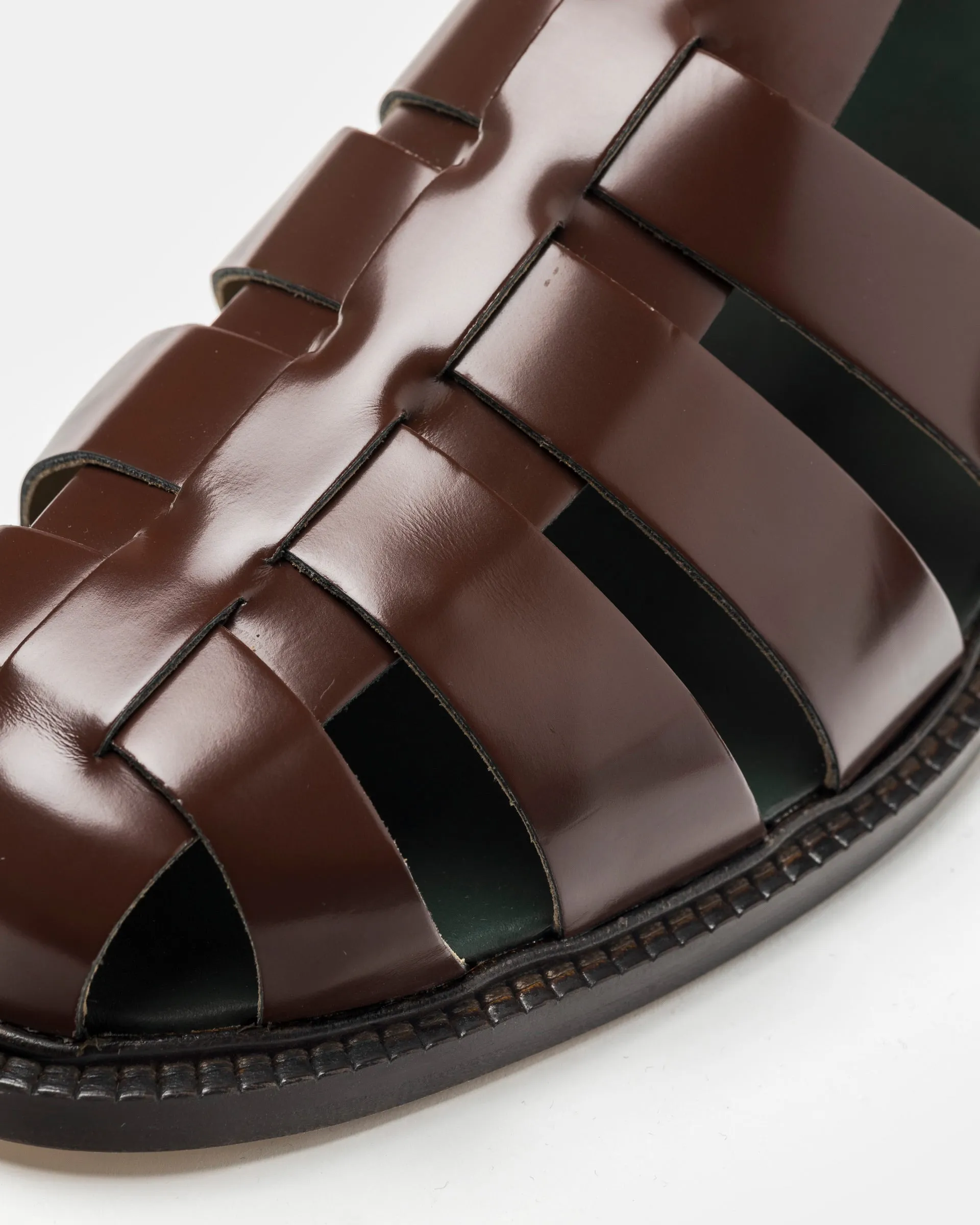 Fisherman Sandal in Dark Brown Polido