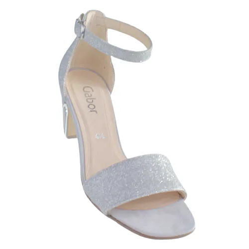 Elegant Gabor Ladies High-Heel Sandals in Silver - Model 41.790.61