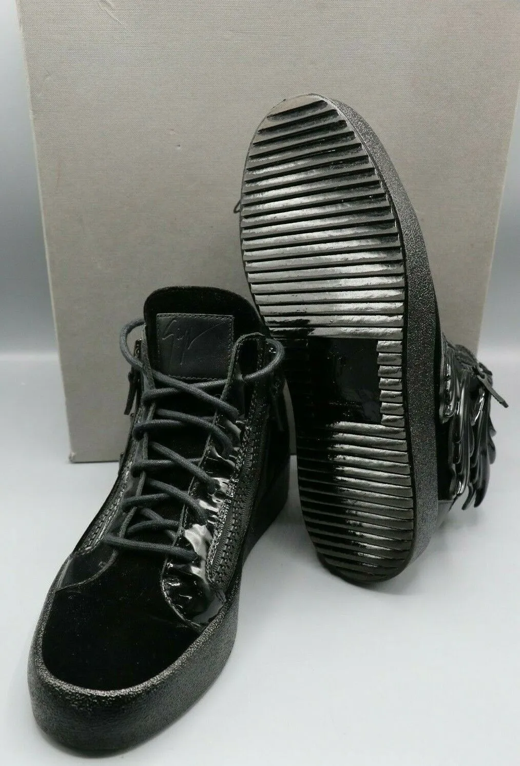 Giuseppe Zanotti Cruel Wing London Black High Top Sneakers Size 40/9.5