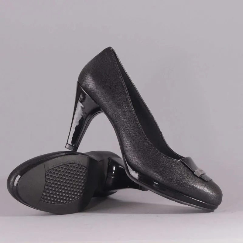 High Heel Court Shoe in Black - 12055