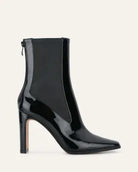 JUNE HIGH ANKLE BOOTS BLACK PATENT