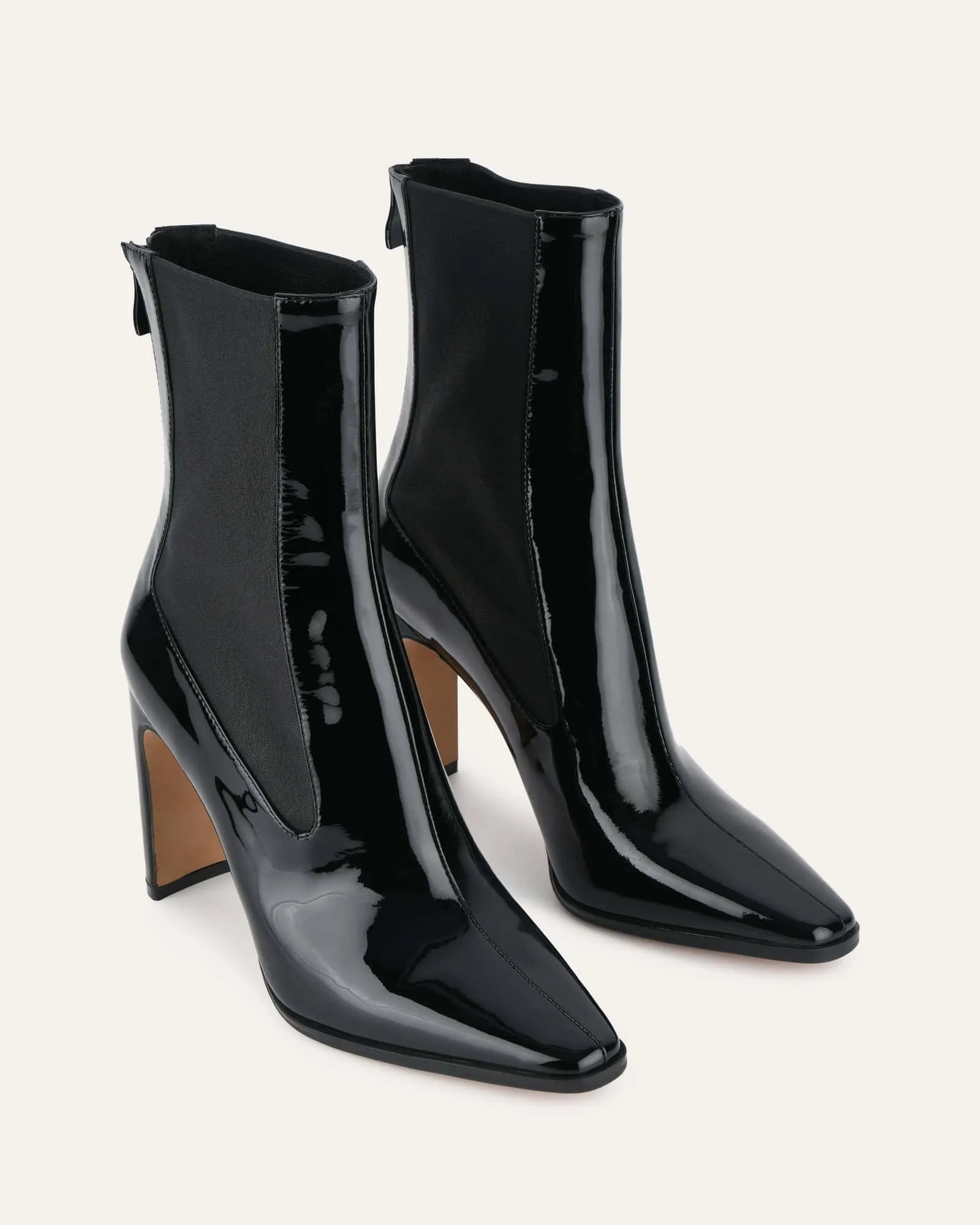 JUNE HIGH ANKLE BOOTS BLACK PATENT