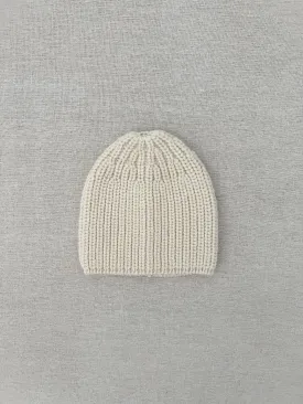 kids fisherman beanie in vintage eggshell