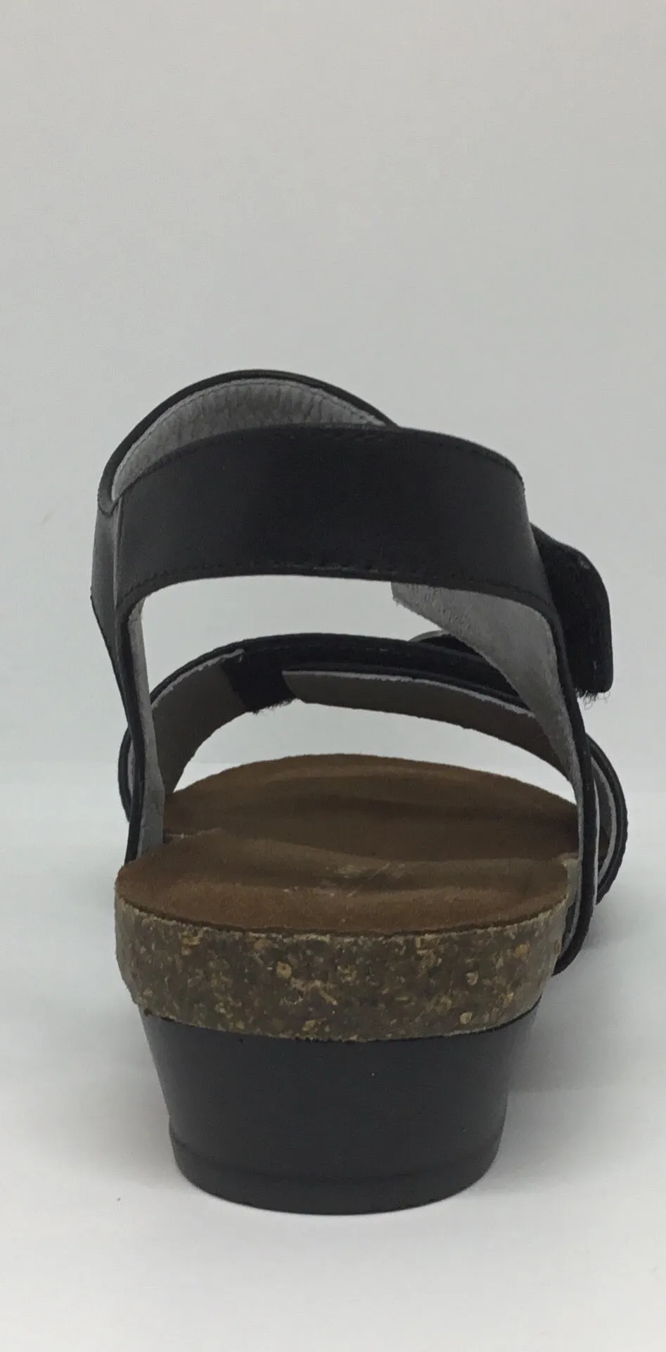 Klouds Silver Lining Happy Black Leather sandal