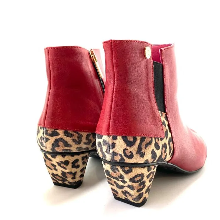 La Rui - Red Leopard- Ankle boot