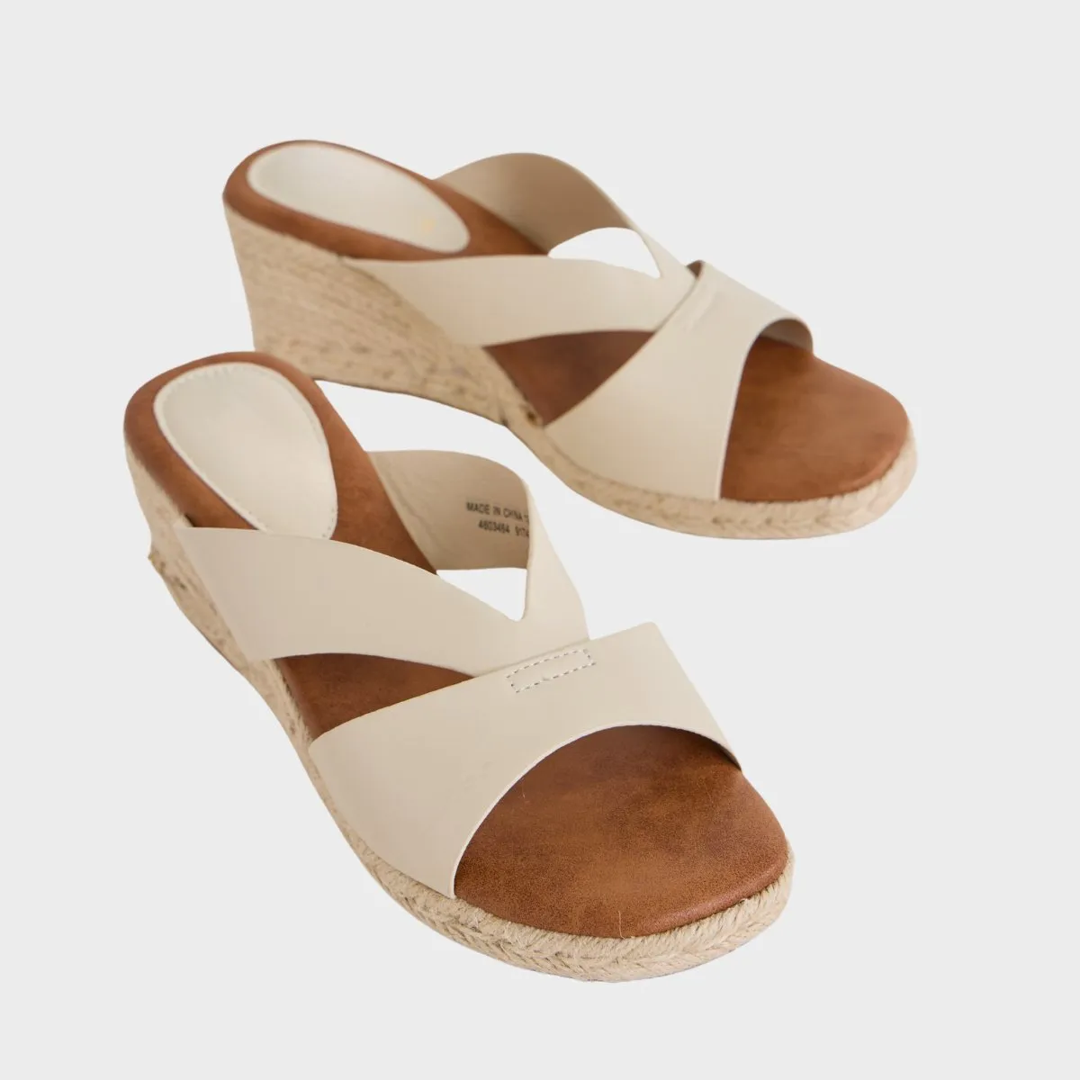 Ladies V Espadrille Wedged Mule