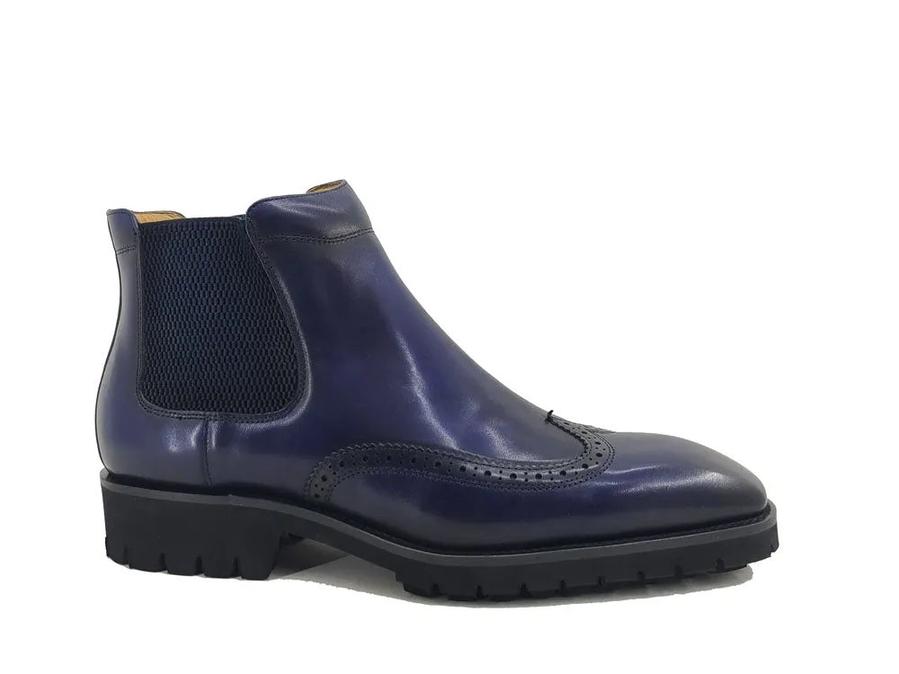 Lug Sole Chelsea Boot with Wingtip Toe